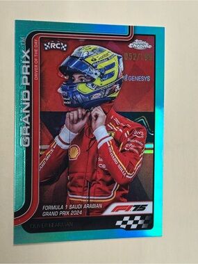 Topps Chrome Grand Prix Racing Card - Teal, Red, Yellow, Blue